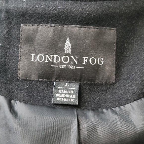 London Fog Double-breasted Peacoat w/ Scarf, Size L - Picture 11 of 13
